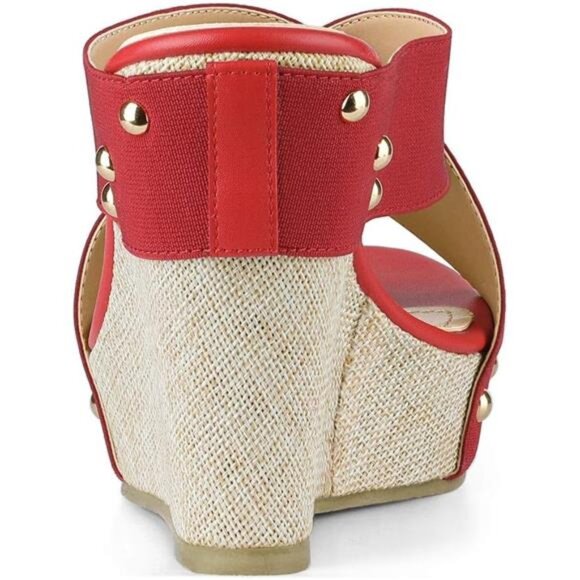 Allegra K Women's Platform Slide Wedge Sandals - Picture 3 of 8